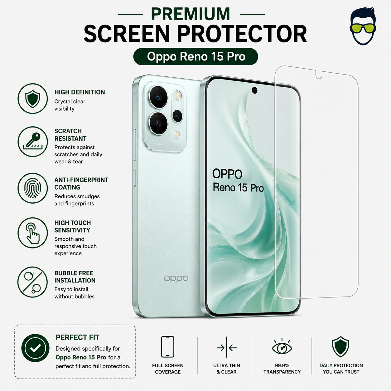 Premium Screen Protector - Oppo Reno 15 Pro