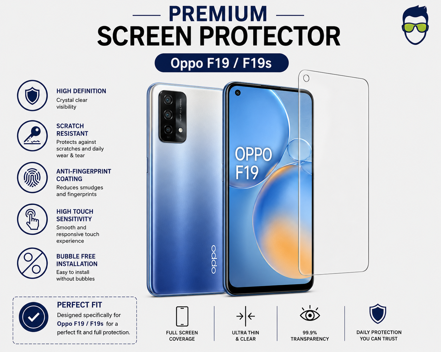 Premium Screen Protector - Oppo F19/F19s