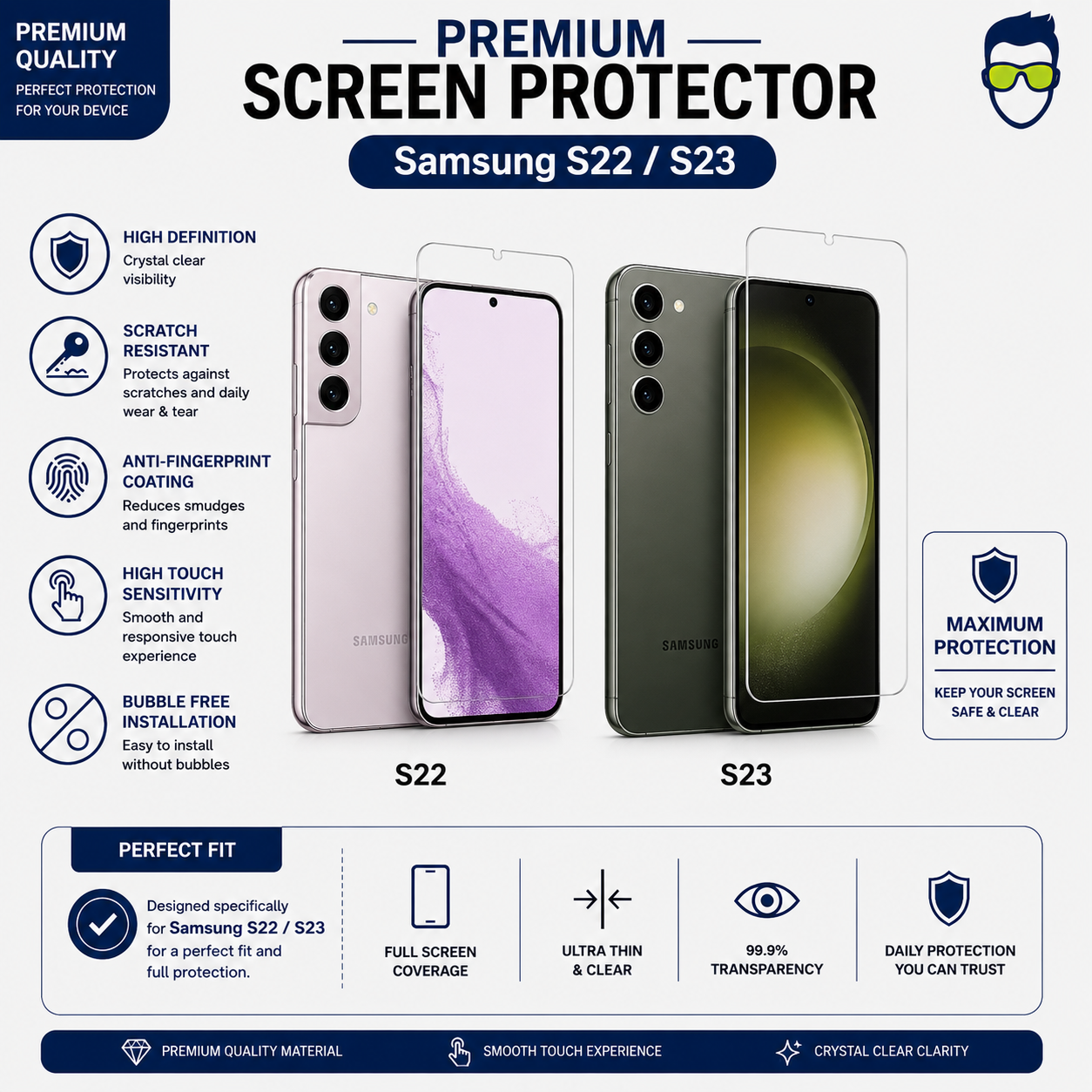 Premium Screen Protector - Samsung S22/23
