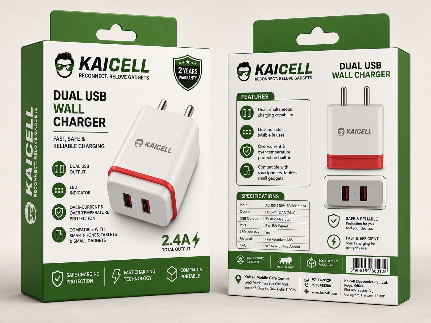 Kaicell Dual USB Wall Charger (2.4A)